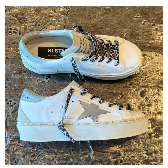 Golden Goose Hi Star Sneaker White, Gray Dawn, Ice, NIB Auth - Picture 3 of 10